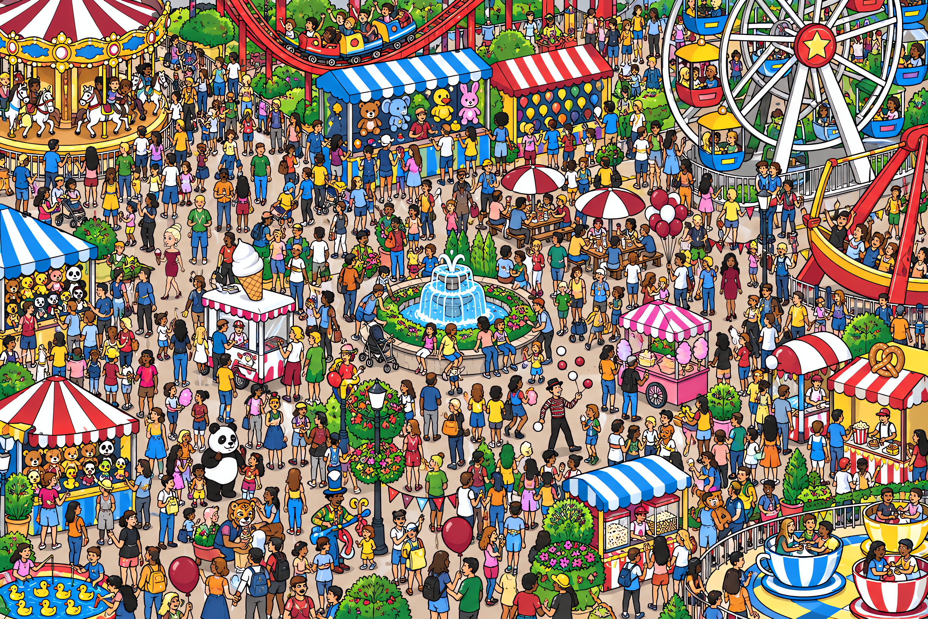 Illustrated crowd scene for Lady Gaga · Midway