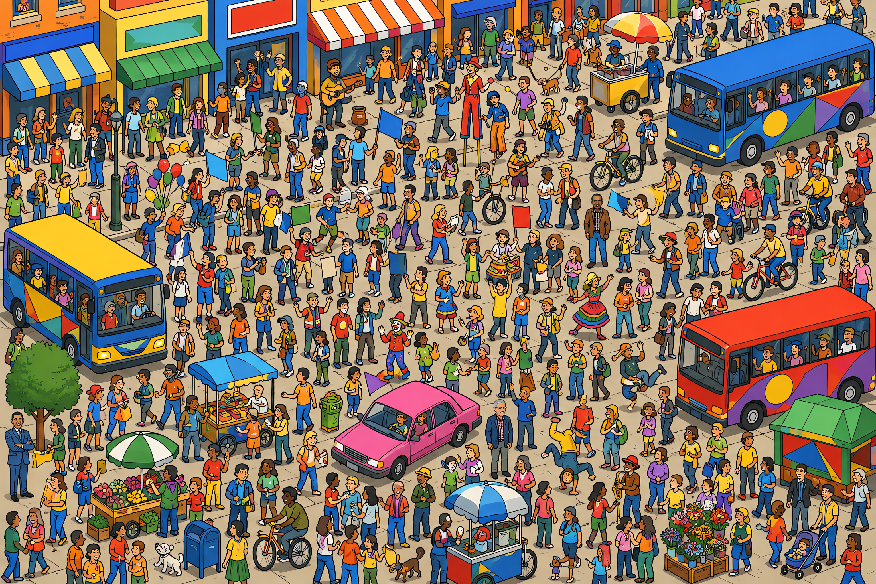 Illustrated crowd scene for Barack Obama · Campaign trail